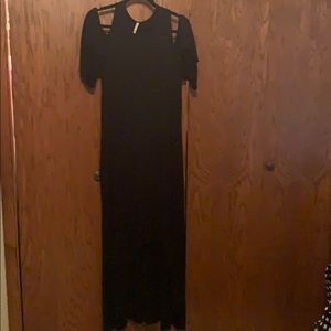 Hi- low black maxi dress